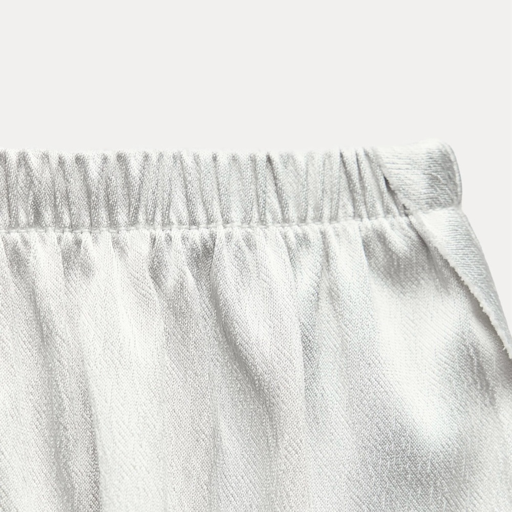 Zara SATIN EFFECT STRAIGHT LEG PANTS SILVER  size XS - Picture 6 of 17